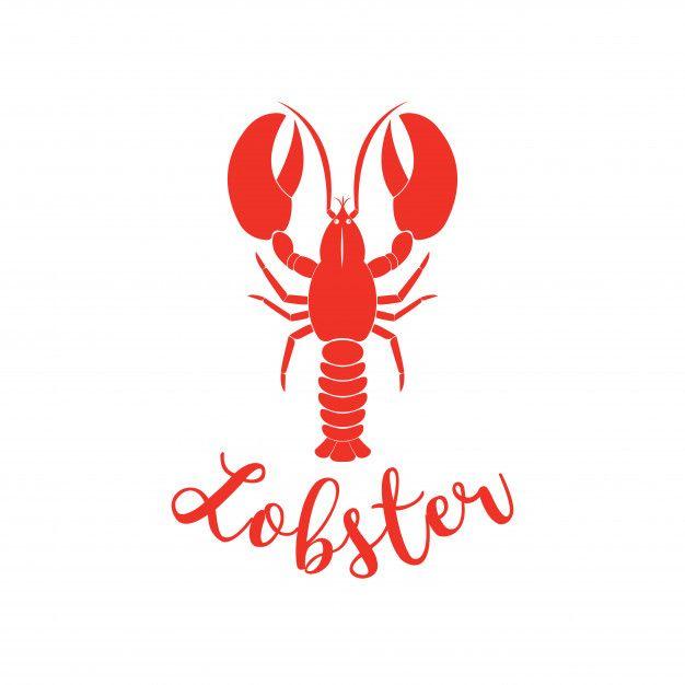 White Red Restaurant Logo - Seafood restaurant logo template with lobster on white background