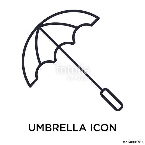 Icon of a Umbrella Logo - Umbrella icon vector sign and symbol isolated on white background