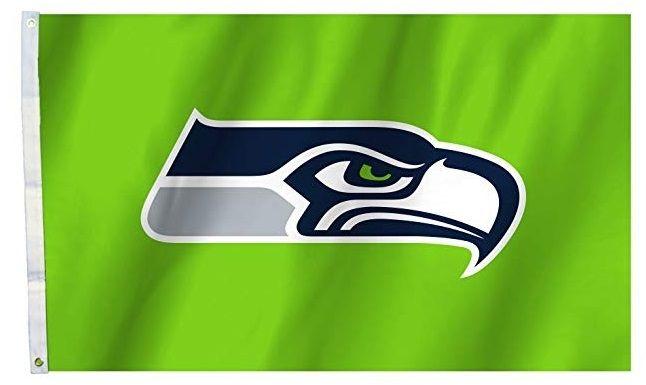 Lime Green C Logo - Seattle Seahawks Flag 3x5 Logo on Lime Green NFL