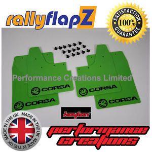 Lime Green C Logo - Rally Mudflaps VAUXHALL CORSA C (00-07) Mud Flaps Lime Green Kaylan ...