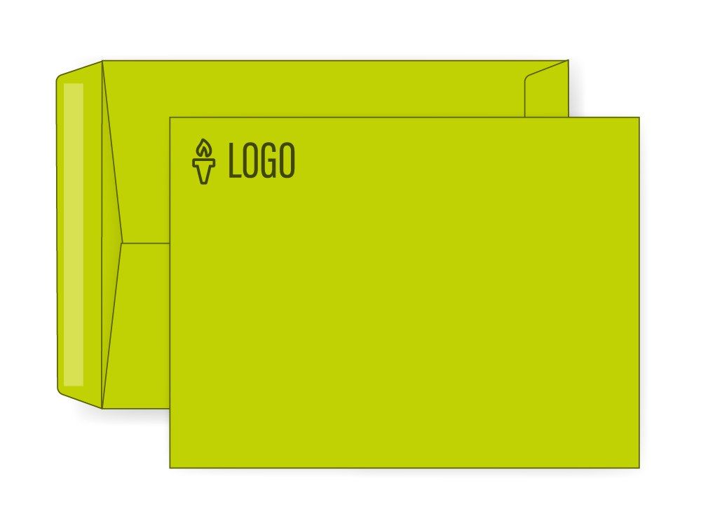 Lime Green C Logo - Custom 9x12 Lime Green Envelopes. Custom Mailing Envelopes