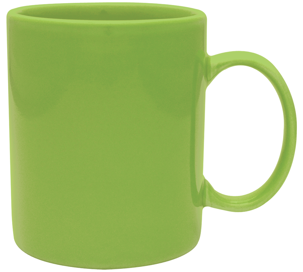 Lime Green C Logo - lime green mug. green mug.Our basic mug is a bulk custom printed