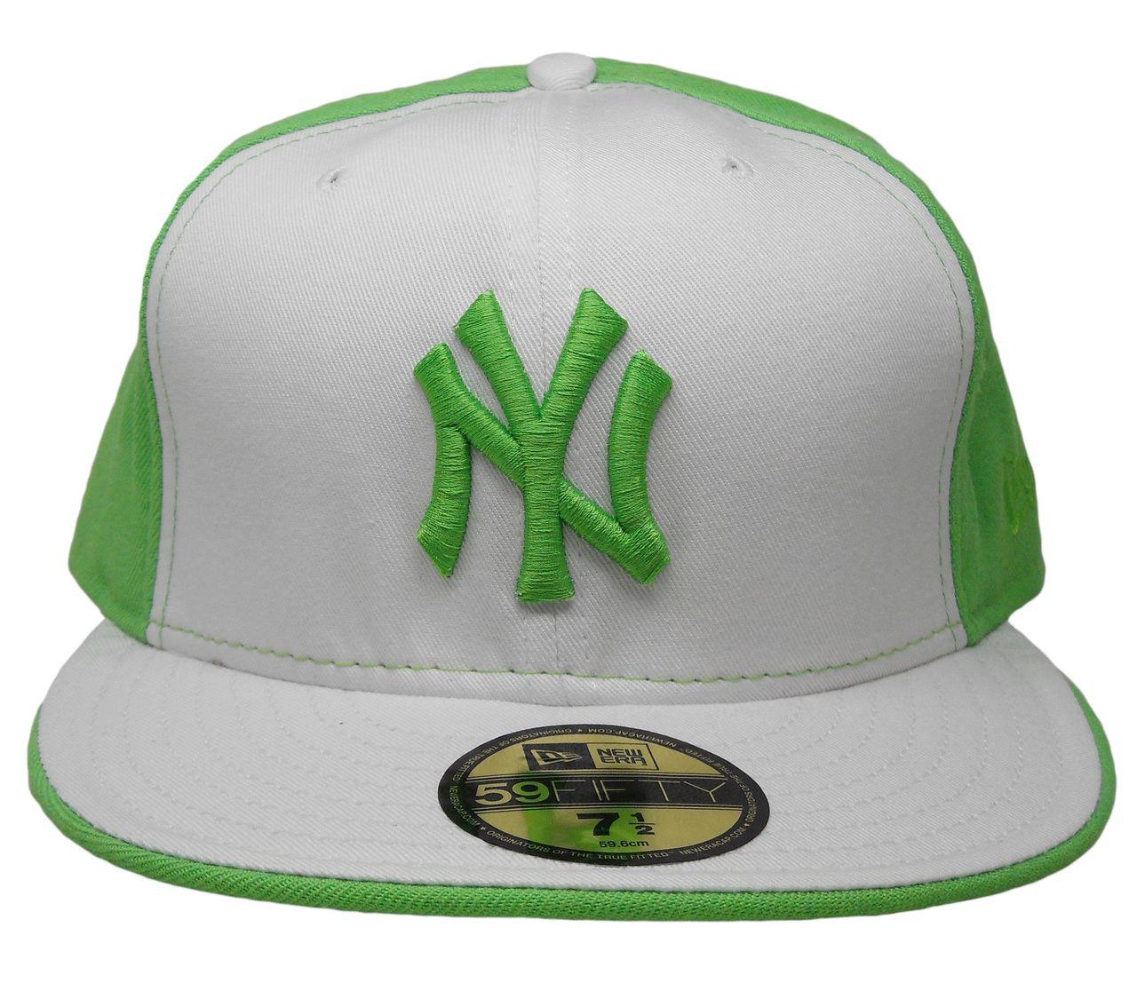 Lime Green C Logo - New York Yankees New Era Custom 59Fifty Fitted Hat - White, Lime ...