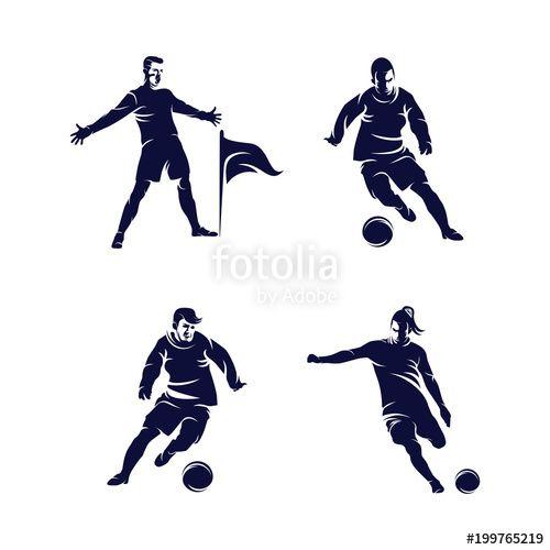 Football Player Logo - Soccer Player Silhouette logo template, Celebration player ...