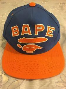 Orange BAPE Logo - New Authentic BAPE A Bathing Ape Men's Blue&Orange Cap, Very Iconic ...