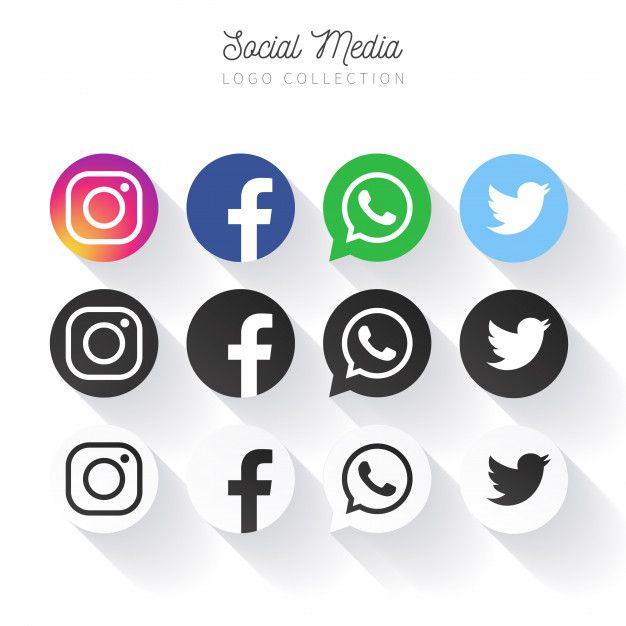 Popular Circle Logo - Popular social media logo collection in circles Vector