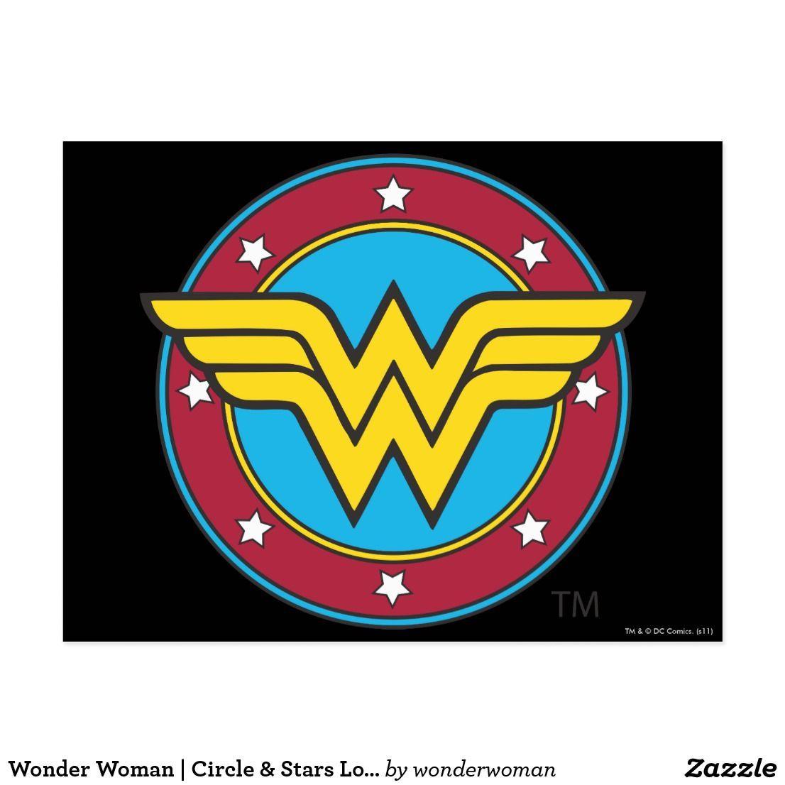 Popular Circle Logo - Wonder Woman | Circle & Stars Logo Postcard | Wonder Woman Cool ...