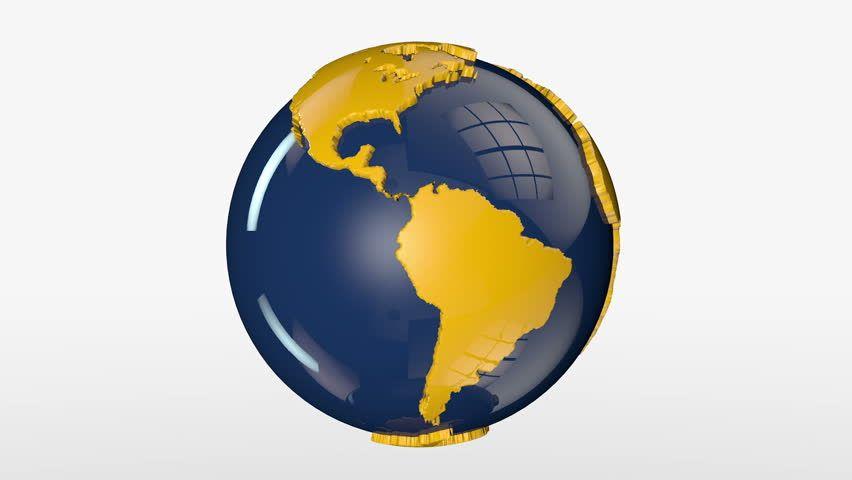 Gold Blue World Globe Logo - Earth Globe Blue and Yellow Stock Footage Video (100% Royalty-free ...