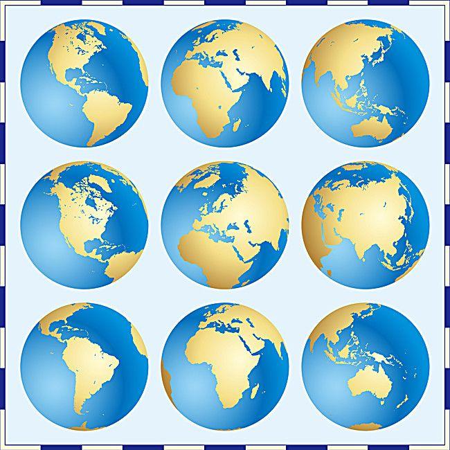 Gold Blue World Globe Logo - Handpainted Blue And Gold Globe Background Material, Blue, Gold ...