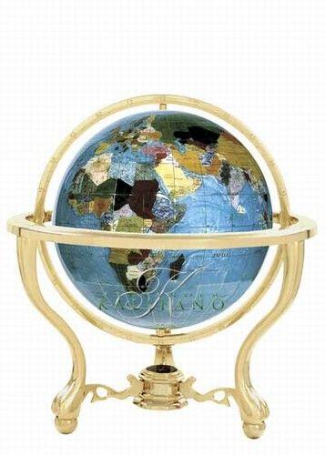 Gold Blue Globe Logo - 13 Inch Bahama Blue Globe Gold Stand 3 Leg - USA Divided - from ...
