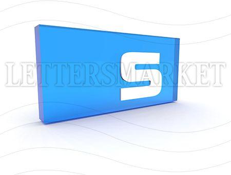 White a Blue Box Logo - LettersMarket blue box and Letter S isolated on a white