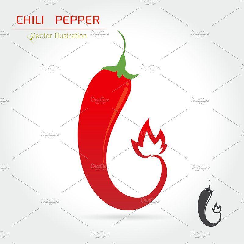 Chile Pepper Logo - Hot chilli pepper vector ~ Logo Templates ~ Creative Market