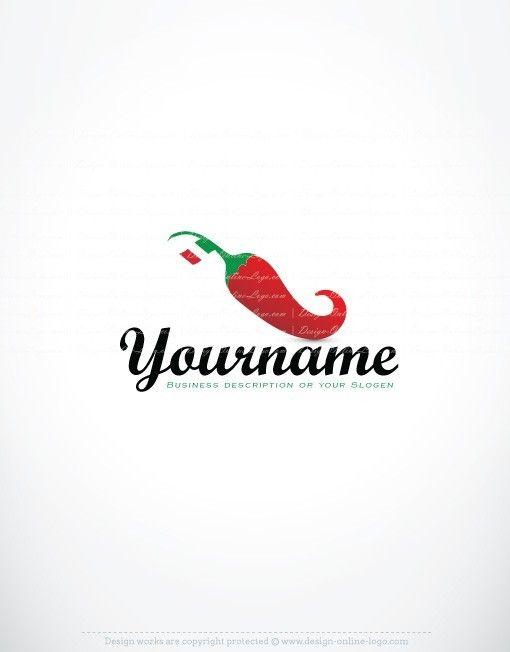 Chile Pepper Logo - Exclusive Design: Italian Chili food Logo + Compatible FREE Business ...