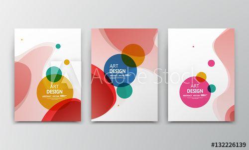 Blue and Yellow Round Logo - Abstract a4 brochure cover design. Colored bubbles ad frame font ...