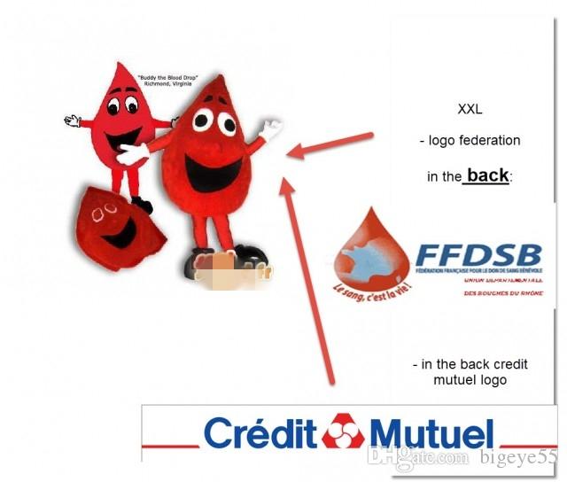 Blood Drop Logo - Custom Newly Designed Red Blood Drop Mascot Costume Adult Size Add ...