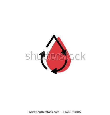 Blood Drop Logo - recycle blood drop donor circulation logo icon vector line outline ...
