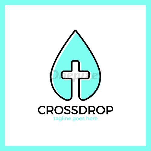 Blood Drop Logo - Cross Drop Logo - Christ Blood - 3864006 | Onepixel