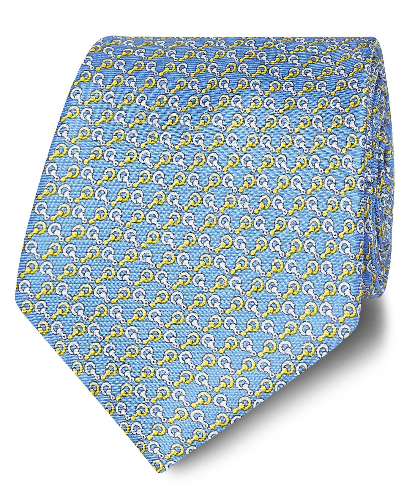Blue and Yellow Round Logo - Blue and Yellow Round Link Silk Tie | T.M.Lewin