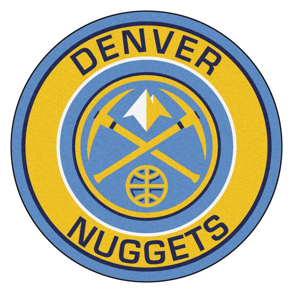 Blue and Yellow Round Logo - FANMATS NBA Denver Nuggets Gold 2 ft. x 2 ft. Round Area Rug-18833 ...