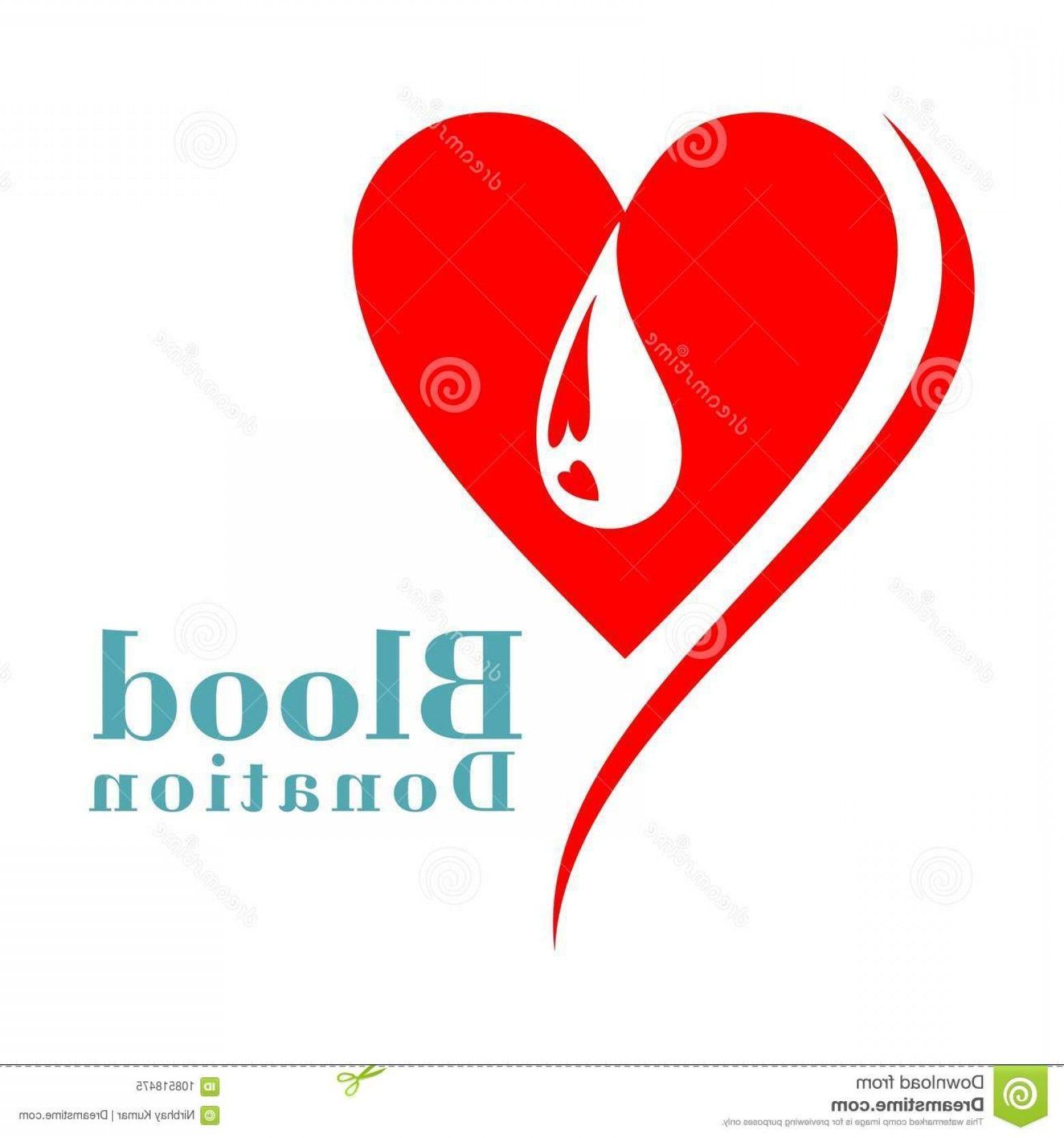Blood Drop Logo - Blood Donation Logo Vector Design Life Line Concept Empty Drop Heart ...