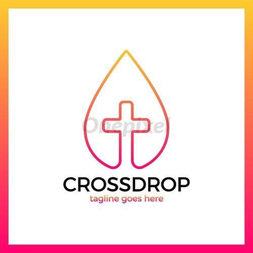Blood Drop Logo - Cross Drop Logo - Christ Blood - 3864042 | Onepixel