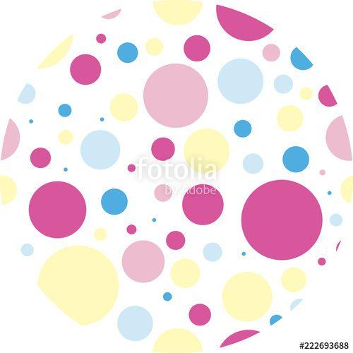 Blue and Yellow Round Logo - girlish design and logo design. pink, blue and yellow circles in a