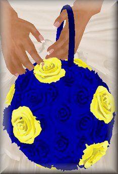 Blue and Yellow Round Logo - Second Life Marketplace - ..CM..Blue and Yellow Round Bridal Bouquet B