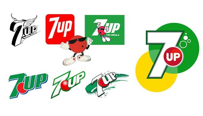 Red and Green a Logo - 7up - Evolution of Logos