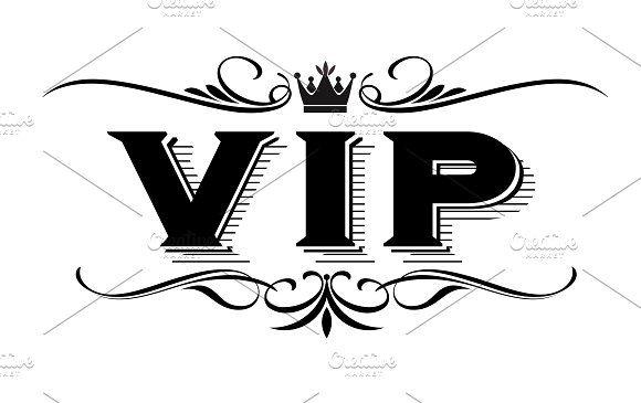Black VIP Logo - VIP Stock Logo Logo Templates Creative Market