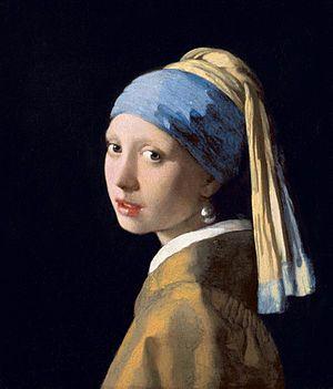 Lady with Blue Head Logo - Girl with a Pearl Earring