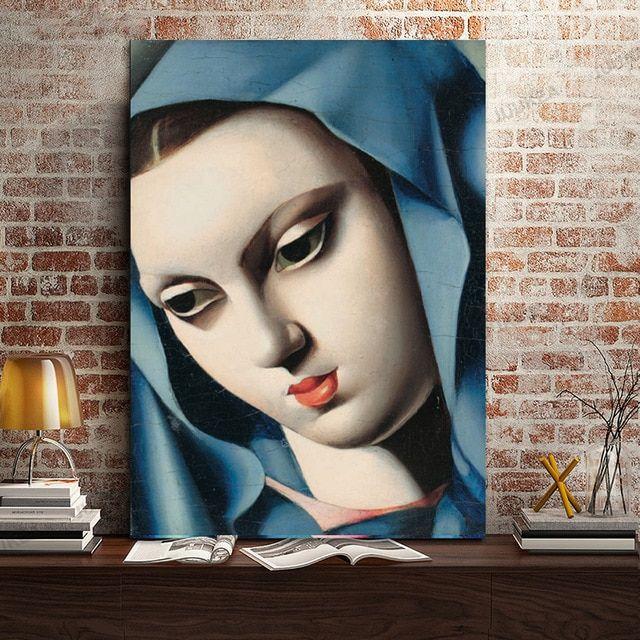 Lady with Blue Head Logo - The Beauty Blue Head Red Lips Lady by Tamara de Lempicka Classic ...
