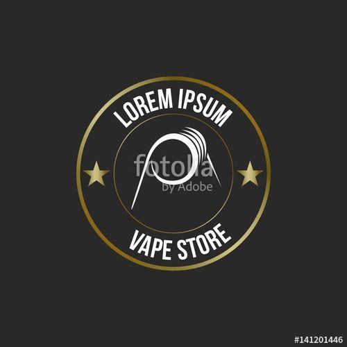 Vapor Logo - Hipster Vapor Coil Logo. Isolated on Black Background. Stock image