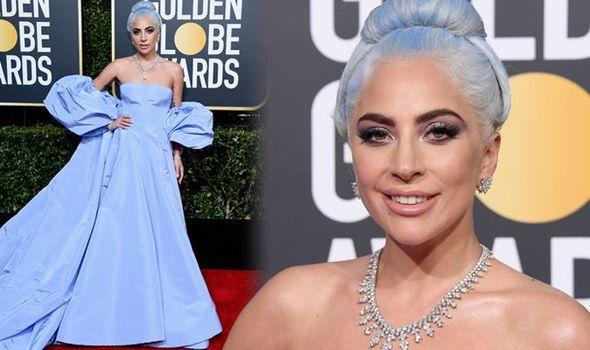 Lady with Blue Head Logo - Lady Gaga: Golden Globes 2019 winner turns heads with blue hair