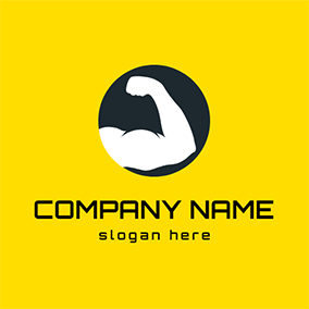 Starting with a Yellow Circle Logo - Free Gym Logo Designs | DesignEvo Logo Maker