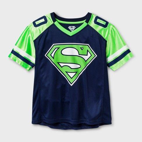 Navy and Green Logo - Boys' Superman Logo Activewear Jersey - Navy Green : Target