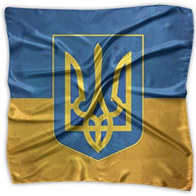 Lady with Blue Head Logo - Women Lady Ukrainian Flag Print Square Kerchief Scarf Head Wrap Neck ...
