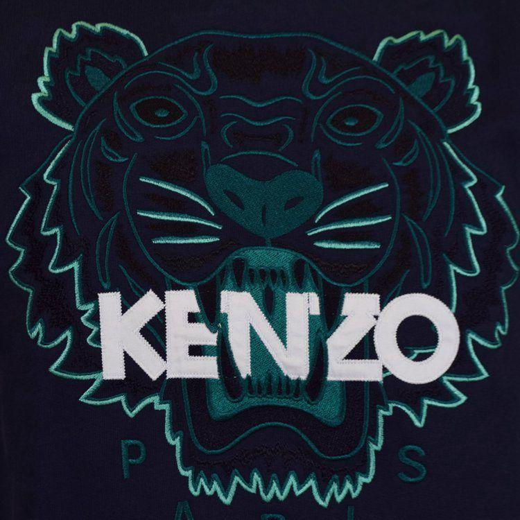 Navy and Green Logo - Kenzo Men, Simple Kenzo Sweatshirts, Men Kenzo Navy Green Tiger Logo