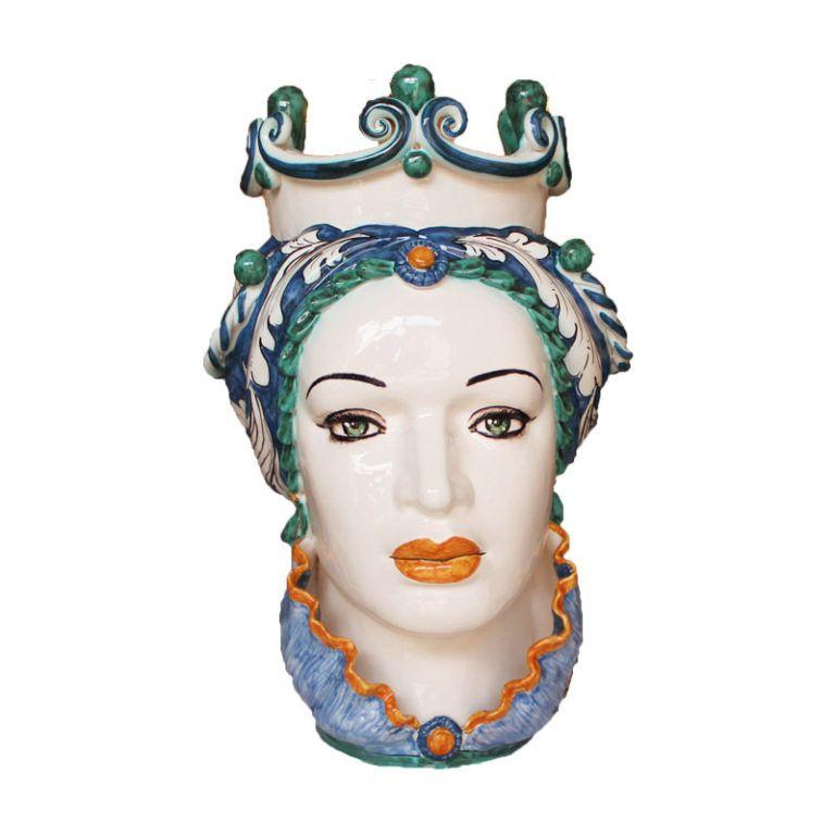 Lady with Blue Head Logo - Vase Head Moor Ceramic Lady Blue 40 - | online sale | Ceramics Italy ...