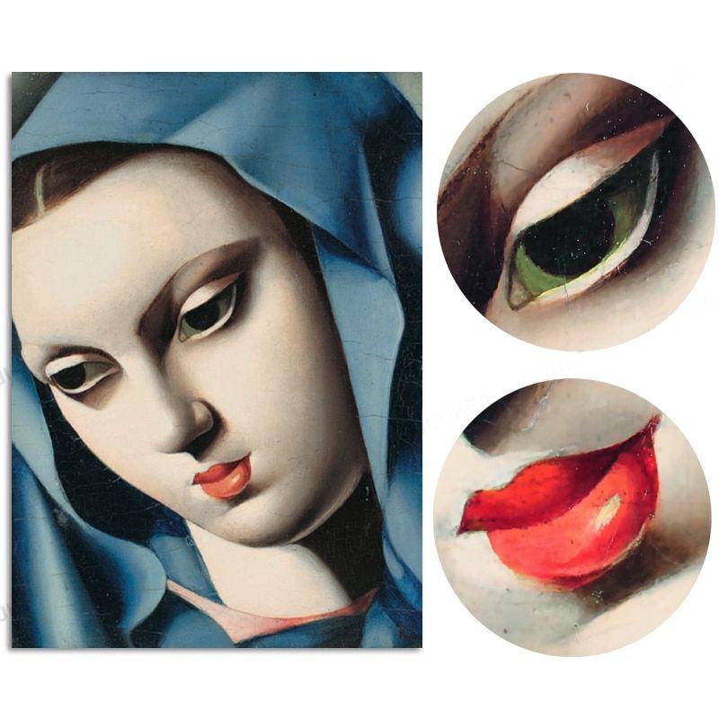 Lady with Blue Head Logo - The Beauty Blue Head Red Lips Lady by Tamara de Lempicka Classic