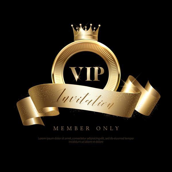 Black VIP Logo - Luxury black with golden VIP invitation card vector 07 free download