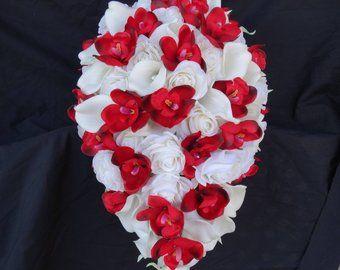 White with Red Teardrop Logo - Red teardrop bouquet | Etsy