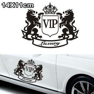 Black VIP Logo - 1X Waterproof Vinyl Decal Black VIP The Lion Cartoon DIY JDM Window ...