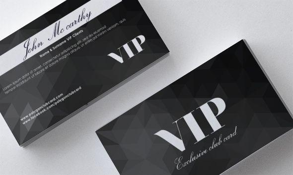 Black VIP Logo - Polygon black VIP card front and back template vector - WeLoveSoLo