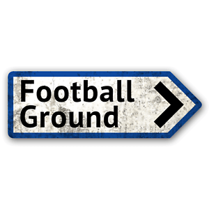 Blue Arrow Football Logo - Football Ground Arrow Street Signs - Metal Wall Plaque Art - Left ...