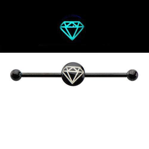 Dark Diamond Logo - Glow In The Dark Diamond Industrial Barbell