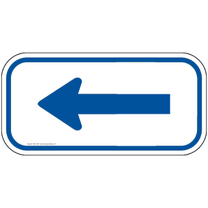 Blue Arrow Football Logo - Blue Arrow on White Sign With Symbol PKE-21990 Directional