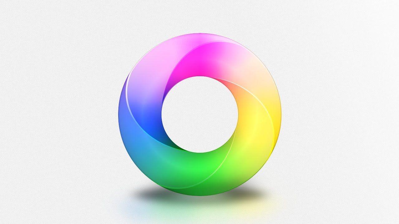 Color Circle Logo - Create a Vibrant Color Ring -- Advanced Photoshop Tutorial - YouTube