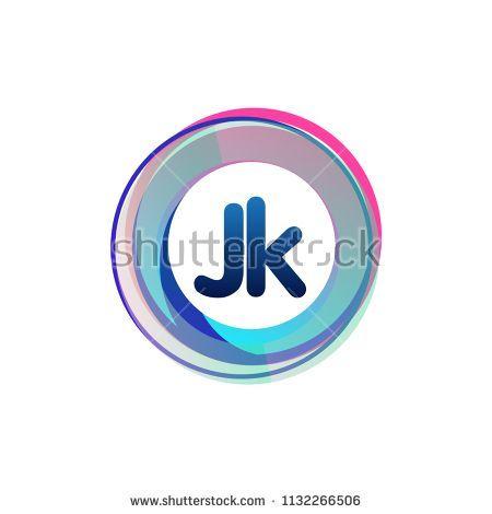 Colorful Circle Logo - Letter JK logo with colorful circle, letter combination logo design