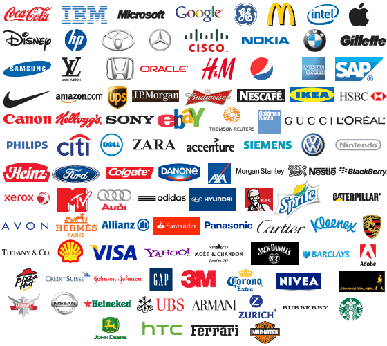 Most Famous Brand Logo - 100 Most Famous Logos Of All Time Company Logo Design Brand Logos ...