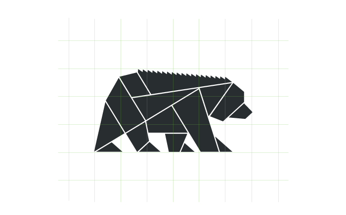 White and Green Bear Logo - Green Bear Construction
